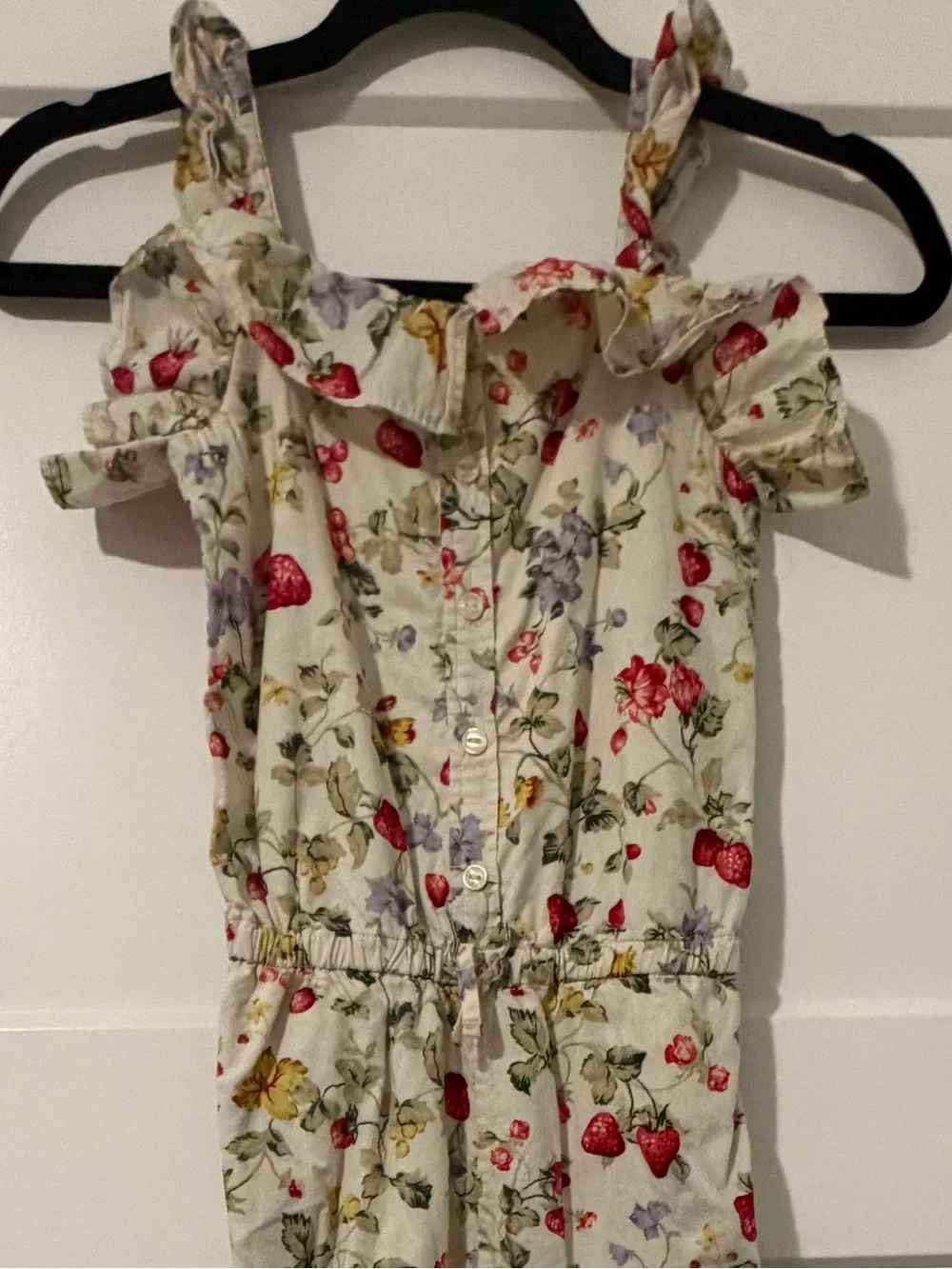 Polo by Ralph Lauren Jumpsuit Floral & Strawberry Off-Shoulder